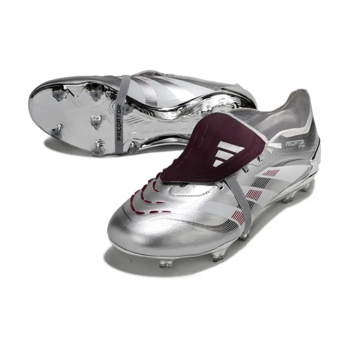 adidas 25 Predator Elite Tongue x Bellingham FG Silver Met Legacy Burgundy Maroon