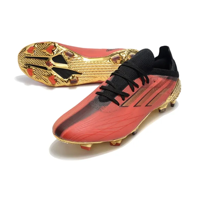 Adidas X Speedflow .1 FG Showdown - Vivid Red Gold Metallic Core Black
