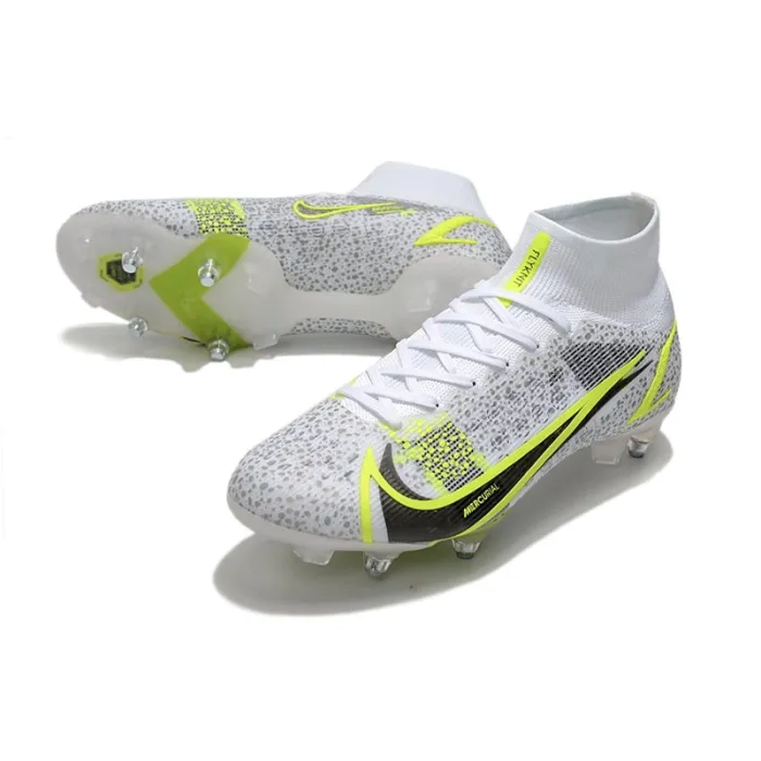 Nike Mercurial Superfly VIII Elite SG-PRO White Black Metallic Silver Volt