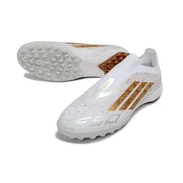 adidas F50 Elite Laceless TF Cloud White Thermal Gold Met Golden Beige