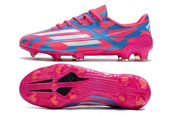 pink and blue adidas soccer cleats