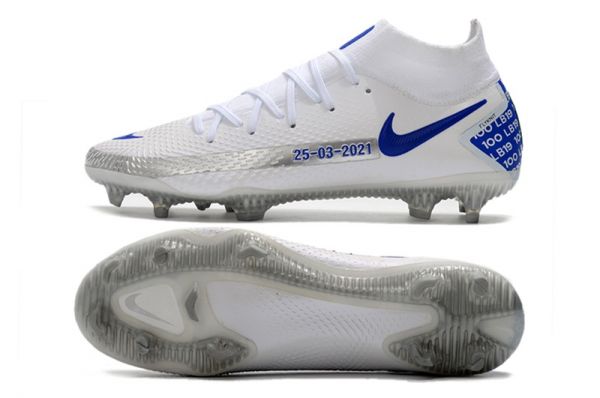 nike white and blue soccer cleats