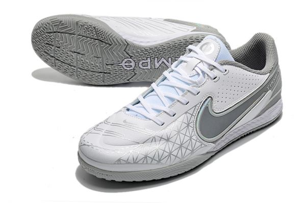 Nike Tiempo React Legend 9 Pro IC - White Chrome Wolf Grey Pure Platinum