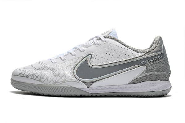 Nike Tiempo React Legend 9 Pro IC - White Chrome Wolf Grey Pure Platinum