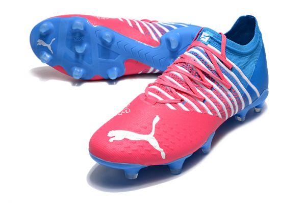 red and blue football boots