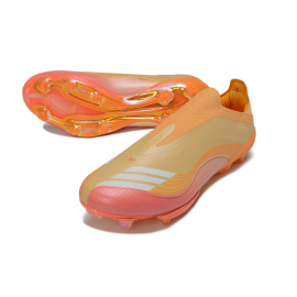 adidas F50 Elite + Laceless FG Gold Metallic Lucid Pink White