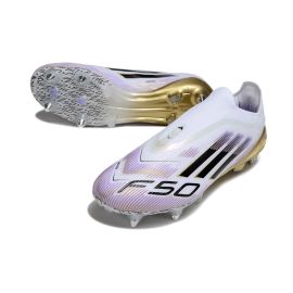 Adidas F50 ELITE Laceless SG-Pro Footwear White Core Black Gold Metallic
