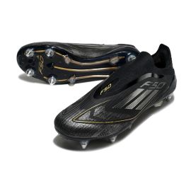 adidas F50 Elite Laceless SG - Core Black/Iron Met/Gold Met