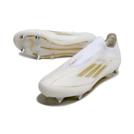 adidas F50 Elite Laceless SG Day Spark - Footwear White/Gold Metallic/Footwear White