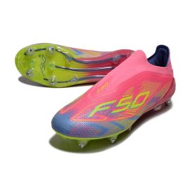 adidas F50 Elite Laceless SG 2025 Mystic Victory - Lucid Pink/Lucid Lemon/Blue Fusion