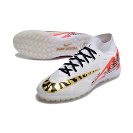 Nike Zoom Mercurial Superfly IX Elite TF Soccer Cleats - White Gold Pink Black