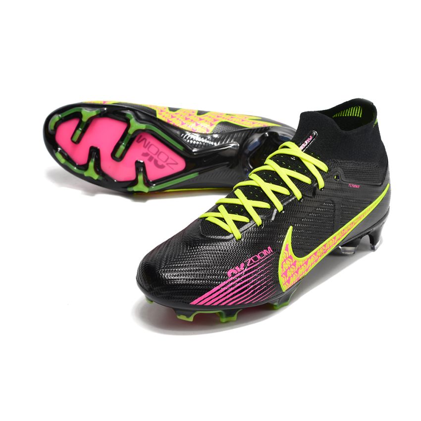 Massive Stocks Nike Air Zoom Mercurial Superfly 9 Elite FG Black Volt Pink Soccer Cleats